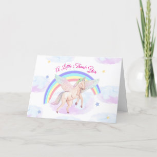 Carte De Remerciements Pastel Fairytale Unicorn Star Rainbow Baby shower