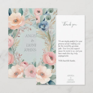 Carte De Remerciements Pastel Floral Elegance Mariage