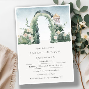 Carte De Remerciements Pastel Floral Garden Arch Mariage botanique Invite