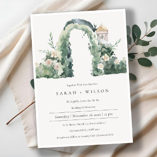 Carte De Remerciements Pastel Floral Garden Arch Mariage botanique Invite