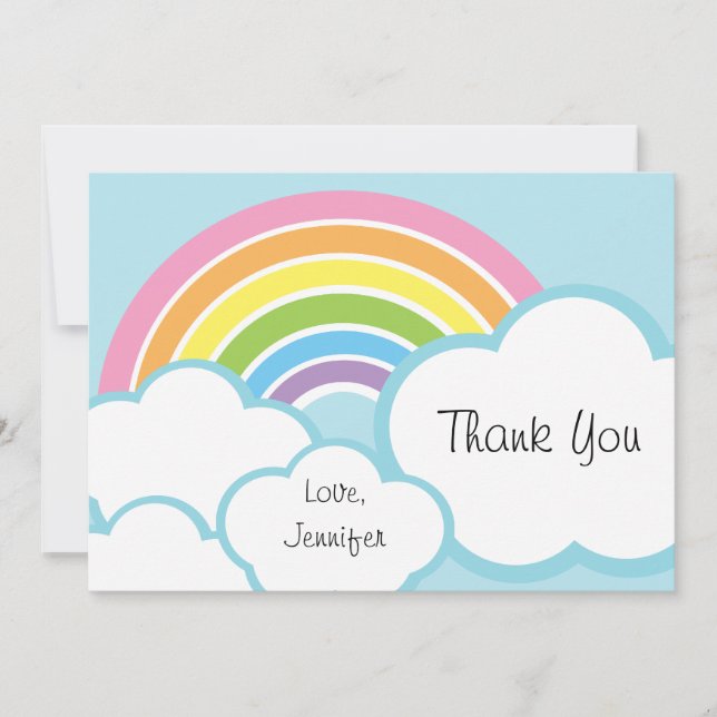 Carte De Remerciements Pastel Happy Little Rainbow (Devant)