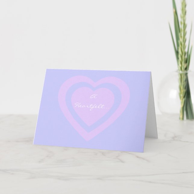 Carte De Remerciements Pastel Lavender and Pink Heartfelt Thank You (Devant)
