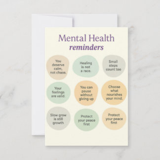 Carte De Remerciements Pastel Mental Health Reminder
