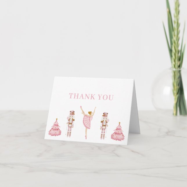 Carte De Remerciements Pastel Pink Nutcracker Baby Shower Thank You Card (Devant)