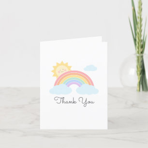 Carte De Remerciements Pastel Rainbow Sunshine