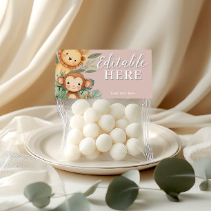 Carte De Remerciements Pastel Tropical Wild One Jungle Safari Animaux