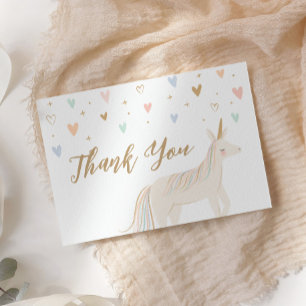 Carte De Remerciements Pastel Unicorn Anniversaire