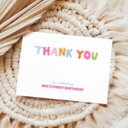 Carte De Remerciements Patchwork d'anniversaire ludique et prépa