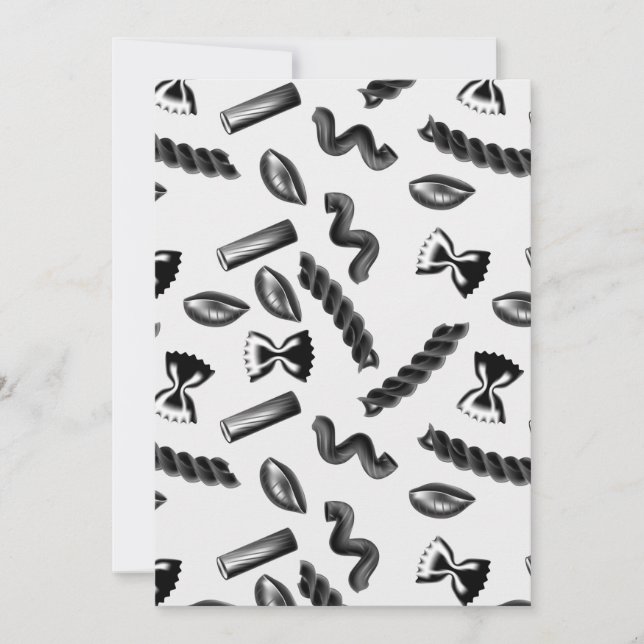 Carte De Remerciements Pâtes Diversité Grises Alimentation Italienne Oeuv (Devant)