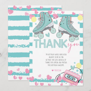 Carte De Remerciements Patinage à rouleaux Pastel Anniversaire