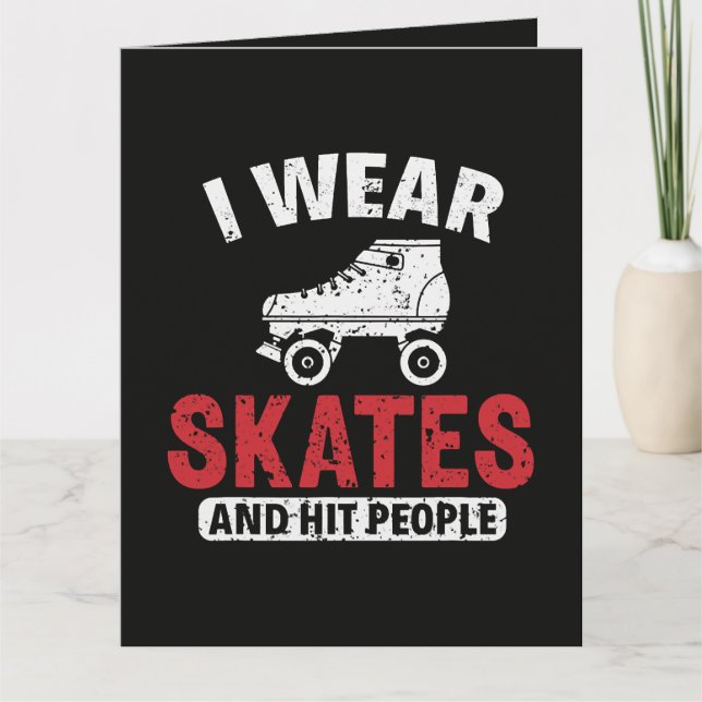 Carte De Remerciements Patinage Derby Roller Patineuse (Devant)