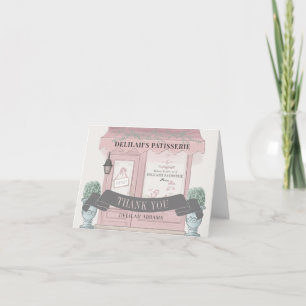 Carte De Remerciements pâtisserie Paris Pink Bat mitzvah
