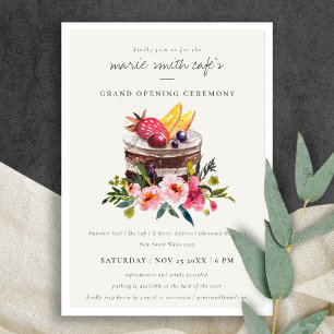 Carte De Remerciements Pâtisseries Florales Dessert Store Grand Invitatio