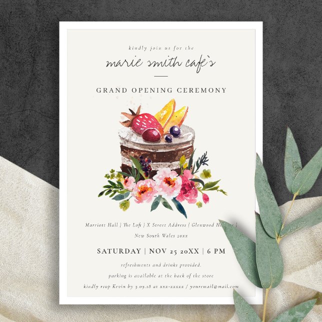 Carte De Remerciements Pâtisseries Florales Dessert Store Grand Invitatio (Créateur téléchargé)