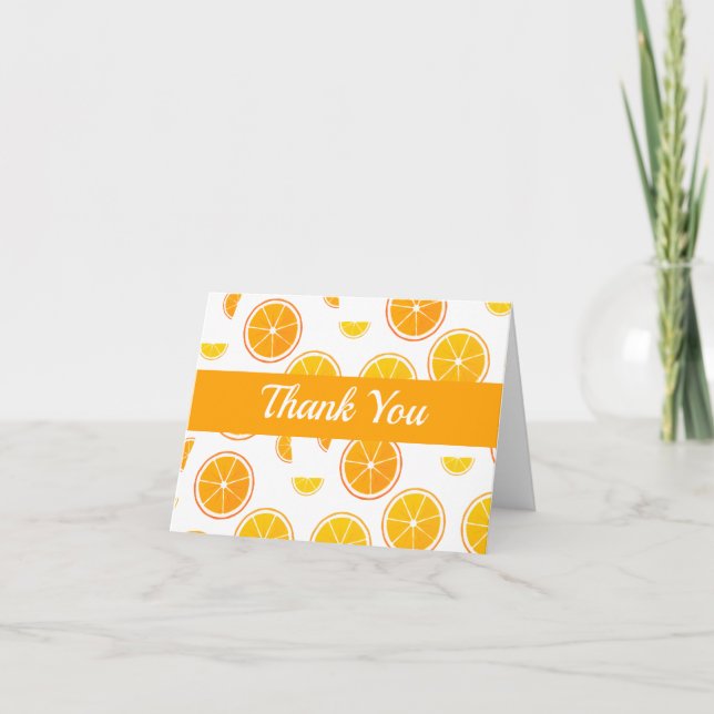 Carte De Remerciements Pattern orange Slice Fruit Food (Devant)