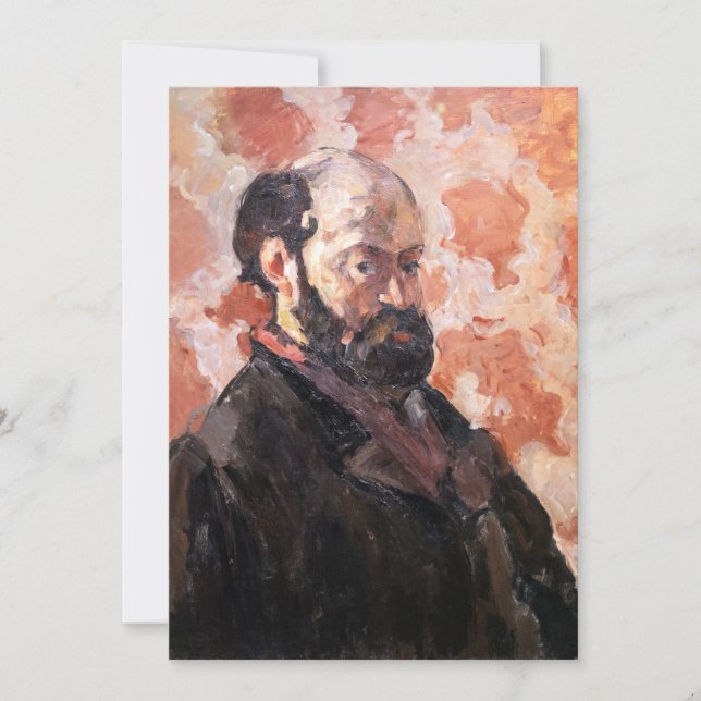 Carte De Remerciements Paul Cezanne - Autoportrait avec arrière - plan ro (Devant)