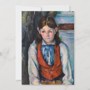 Carte De Remerciements Paul Cezanne - Garçon au gilet rouge