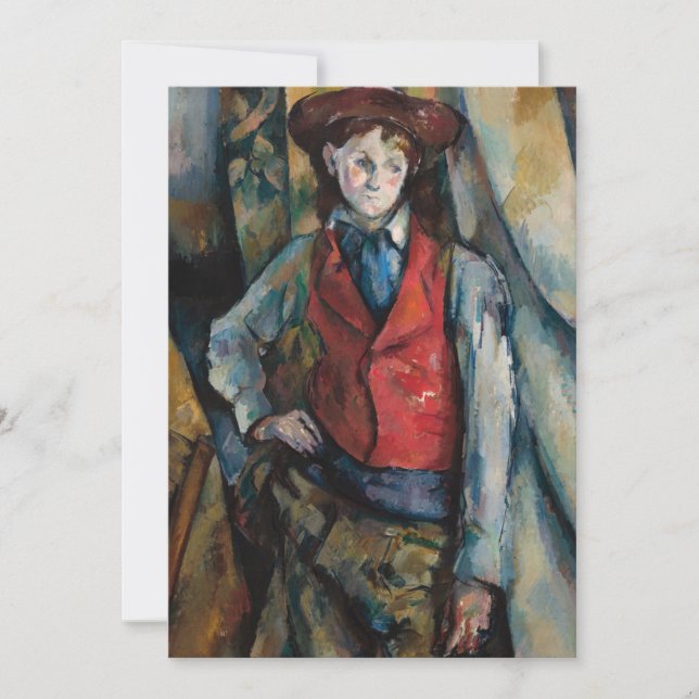 Carte De Remerciements Paul Cezanne - Garçon dans la veste rouge (Devant)