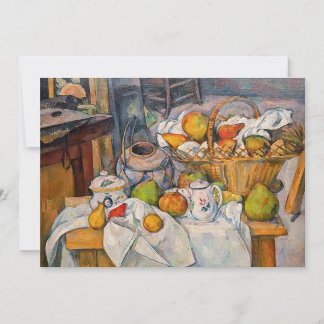 Carte De Remerciements Paul Cezanne - Nature morte avec panier (Devant)