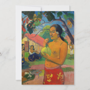 Carte De Remerciements Paul Gauguin - Une femme tenant un fruit