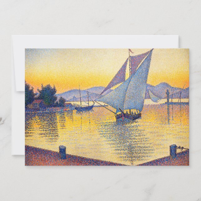 Carte De Remerciements Paul Signac - Le Port au coucher du soleil, Opus 2 (Devant)