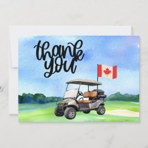 Carte De Remerciements Pavillon et balle de Golf Canada pour golfeur merc