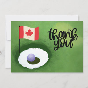 Carte De Remerciements Pavillon et balle de Golf Canada pour golfeur merc