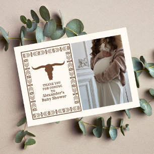 Carte De Remerciements Pays du Sud-Ouest Ranch Baby shower de l'Ouest