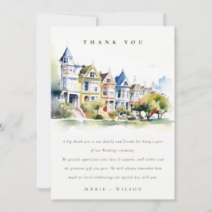Carte De Remerciements Paysage de mariage des Painted Ladies de San Franc