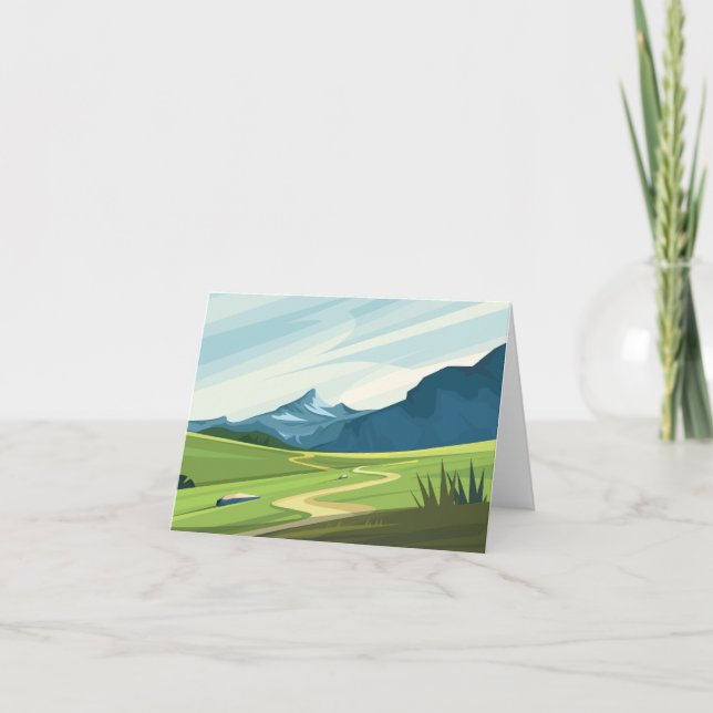 Carte De Remerciements Paysage des montagnes (Devant)