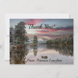 Carte De Remerciements Paysage enneigé de remerciement de Noël pour les e