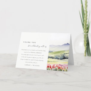 Carte De Remerciements Paysage Floral de Printemps de Campagne pour Dîner