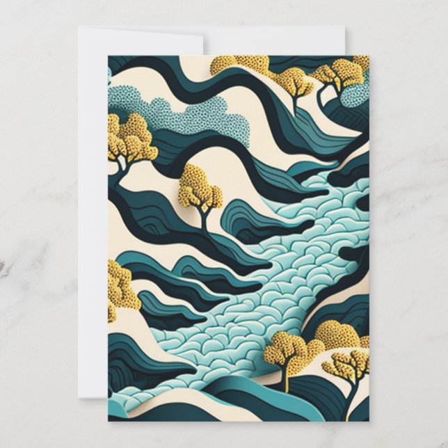 Carte De Remerciements Paysage moderne (Devant)