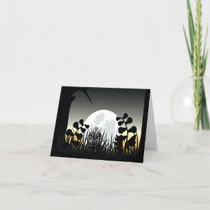 Carte De Remerciements Paysage nocturne de Pleine lune
