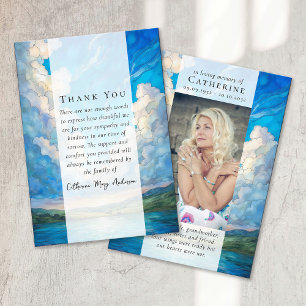 Carte De Remerciements Paysage Nuages Photo Sympathy Funeral Memorial