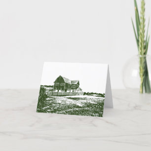 Carte De Remerciements Paysage rural maison de ferme de style coupe