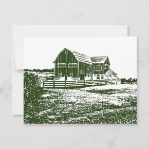Carte De Remerciements Paysage rural maison de ferme de style coupe