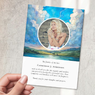 Carte De Remerciements Paysage Sky Memorial Photo Sympathy Funérailles