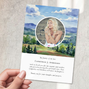 Carte De Remerciements Paysage Sky Memorial Photo Sympathy Funérailles