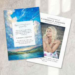 Carte De Remerciements Paysage Sky Memorial Photo Sympathy Funérailles
