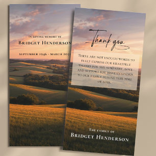 Carte De Remerciements Paysage Sympathique de Coucher de Soleil Moderne