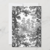 Paysage vintage Cottage Toile-Noir & Blanc