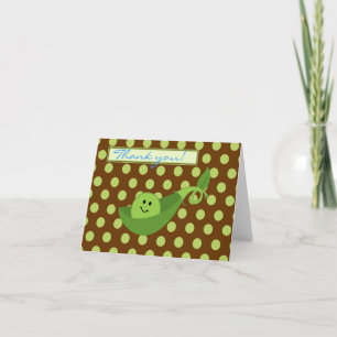 Carte De Remerciements Pea dans un Pod BlueThank You Card