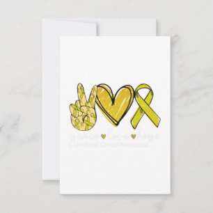 Carte De Remerciements Peace Love Hope Chilhood Cancer Awareness Jaune