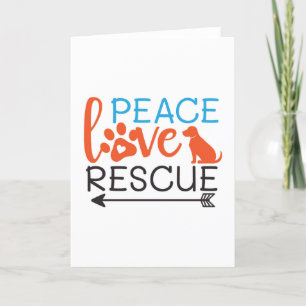 Carte De Remerciements Peace Love Secourt Chiens