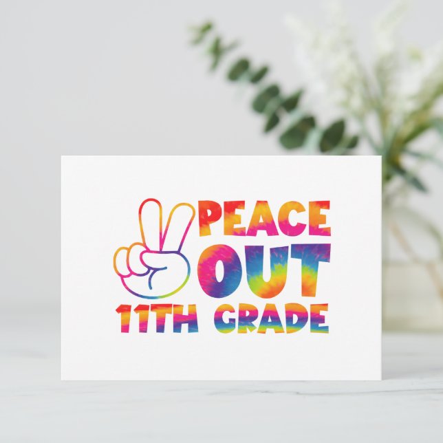 Carte De Remerciements Peace Out 11e année Teinture à tarte 11e année (Debout devant)