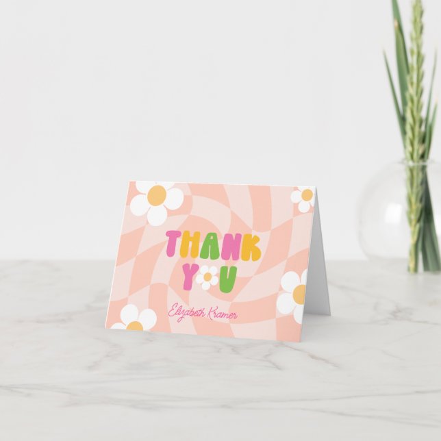 Carte De Remerciements Peace Out Chiffres simples Filles 10e anniversaire (Devant)