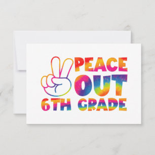 Carte De Remerciements Peace Out Teinture de 6e année teinture de Dernier