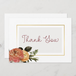 Carte De Remerciements Peach Mimosa Blooms Floral Mariage