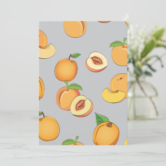 Carte De Remerciements Peach Pattern 6 (Debout devant)